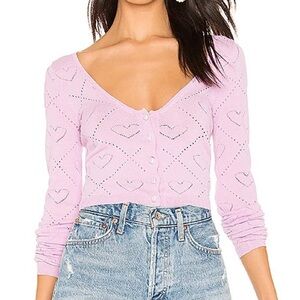 Lilac For Love and Lemons Mariah Heart Cardigan